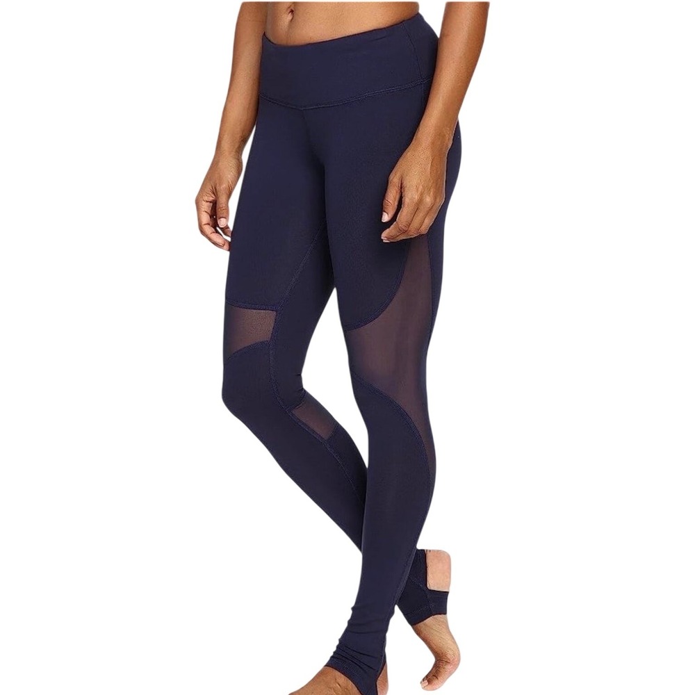 Alo Yoga Coast Mesh Panel Stirrup Leggings Navy Blue Women's Small W5467R